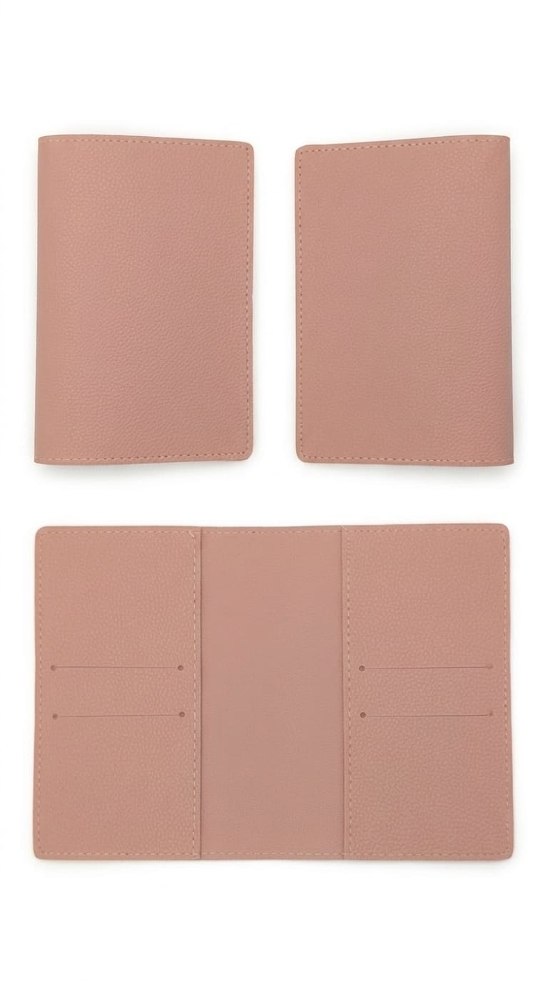 Vegan Leather Passport Holder/Organizer - Peach