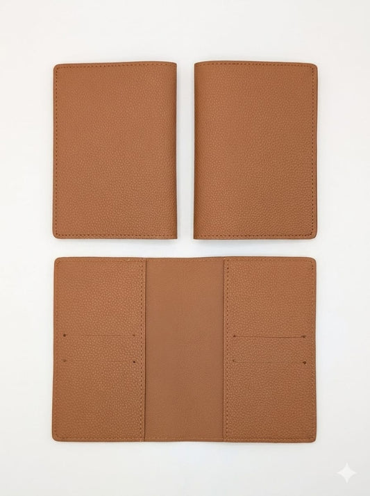 Vegan Leather Passport Holder/Organizer - Brown
