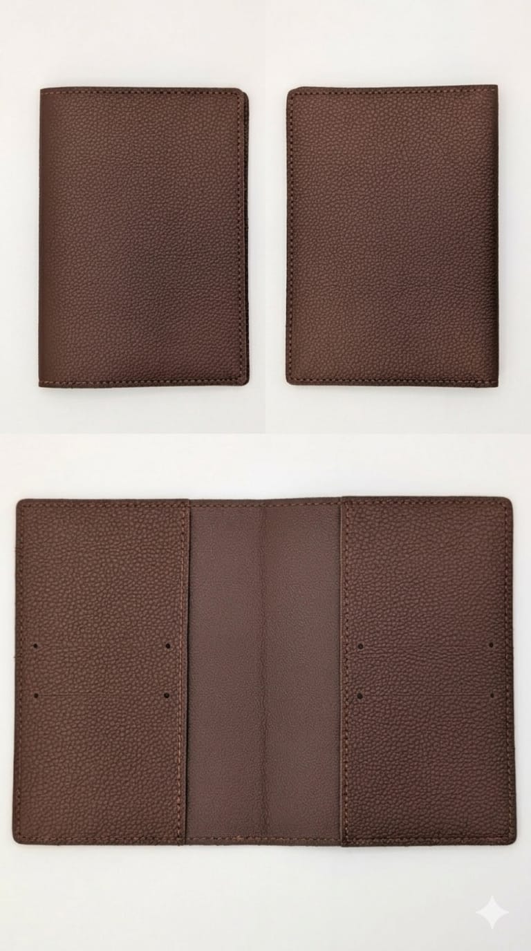 Vegan Leather Passport Holder/Organizer - Dark Chocolate