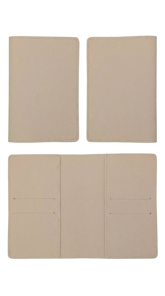 Vegan Leather Passport Holder/Organizer - Off White