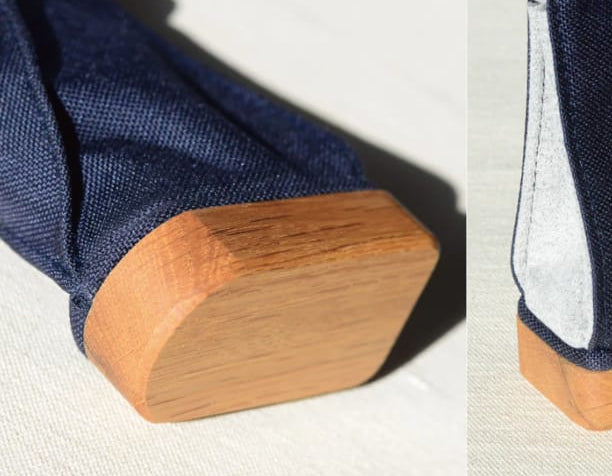 Navy/Mix Grey Wood Base Standing Case