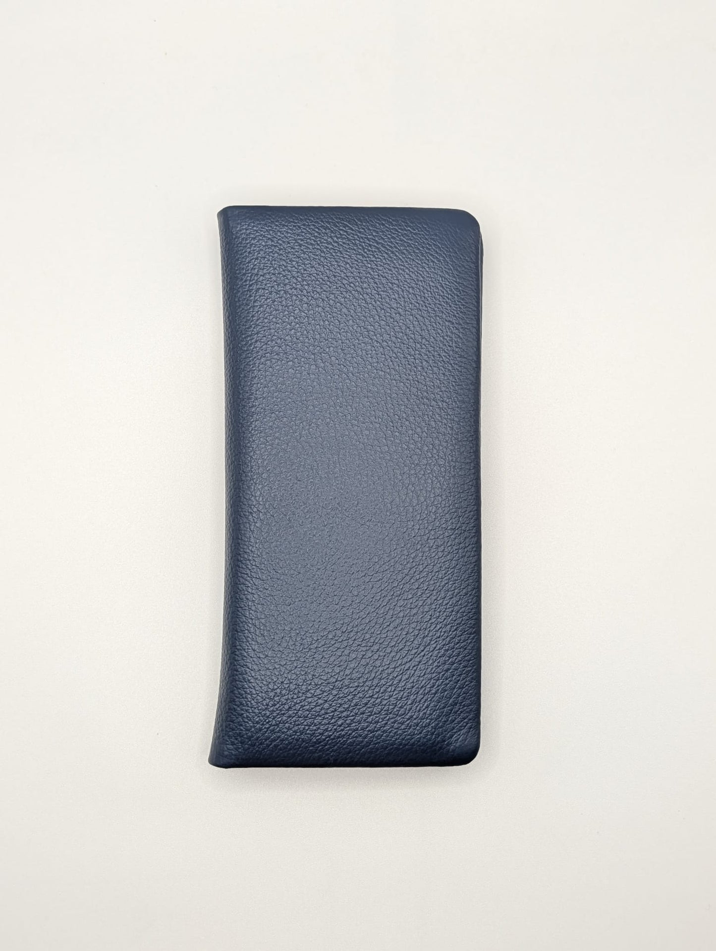 Top Grain Leather Long Wallet - Navy Blue
