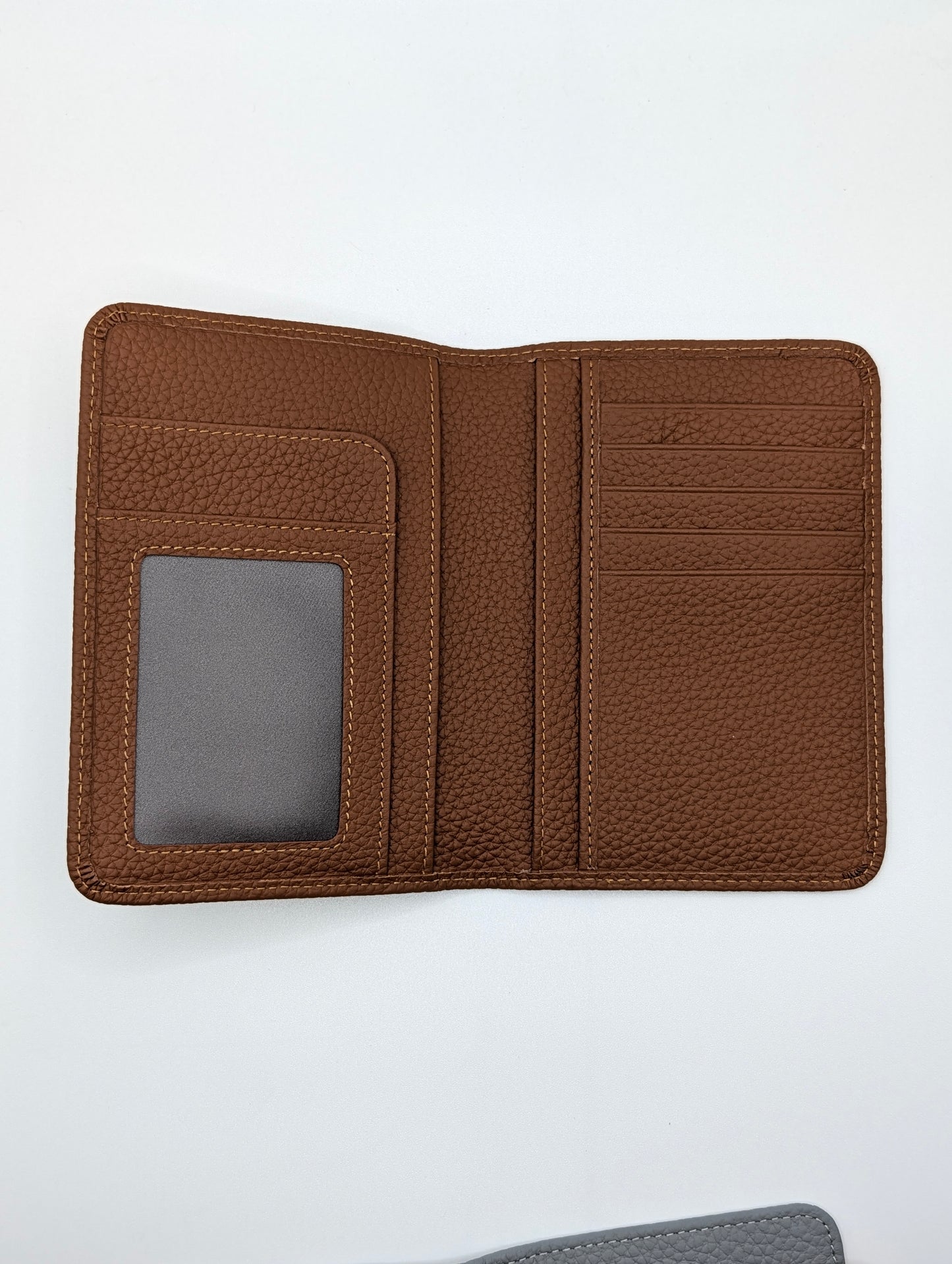 FULL Grain Leather Passport Holder - Brown
